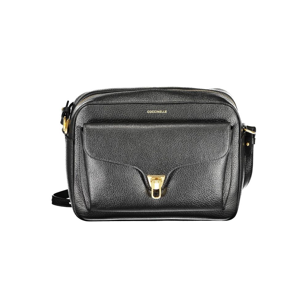 Bolso de cuero negro para mujer