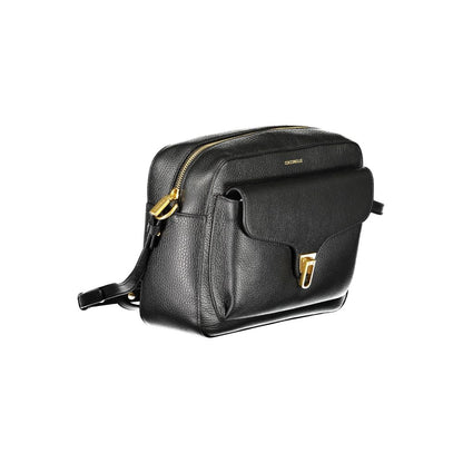 Bolso de cuero negro para mujer