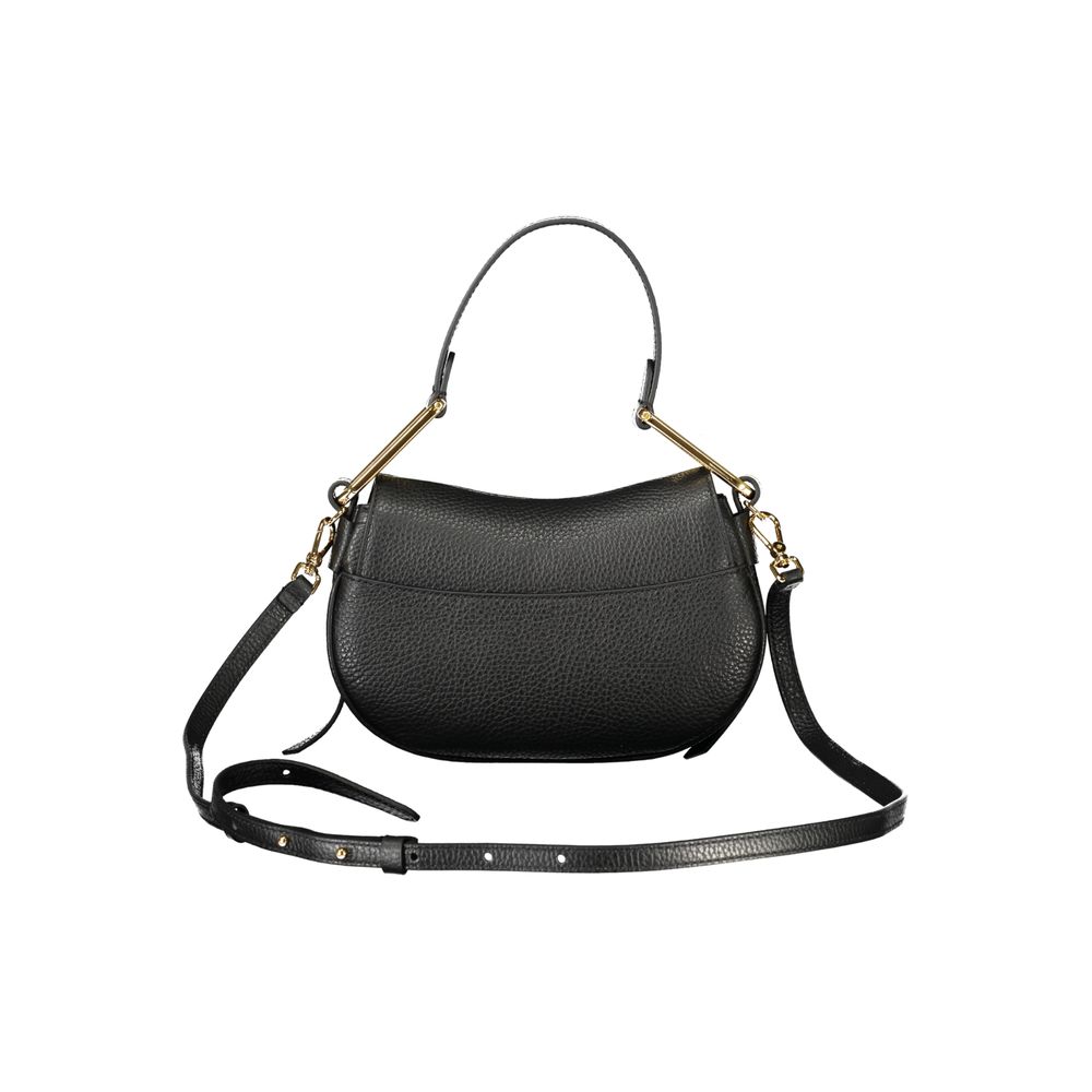 Bolso de cuero negro para mujer