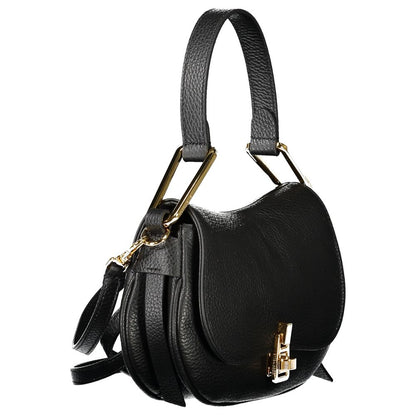 Bolso de cuero negro para mujer