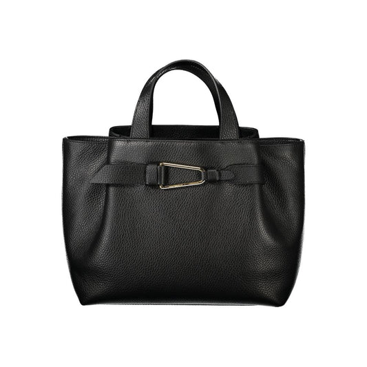 Bolso de cuero negro para mujer