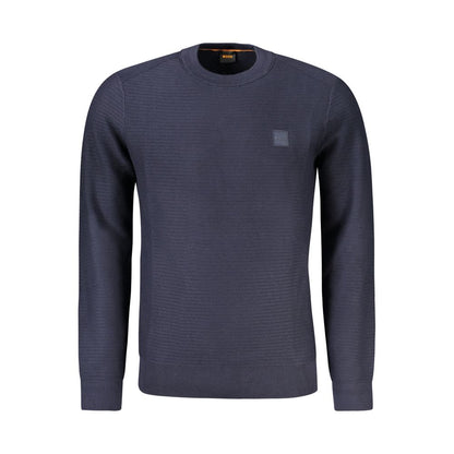 Blue Cotton Men Sweater