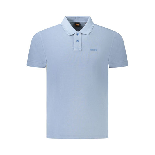 Polo de algodón azul claro para hombre