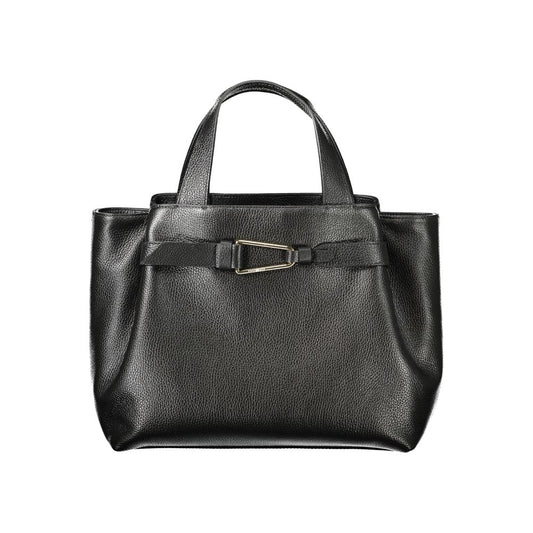 Bolso de cuero negro para mujer