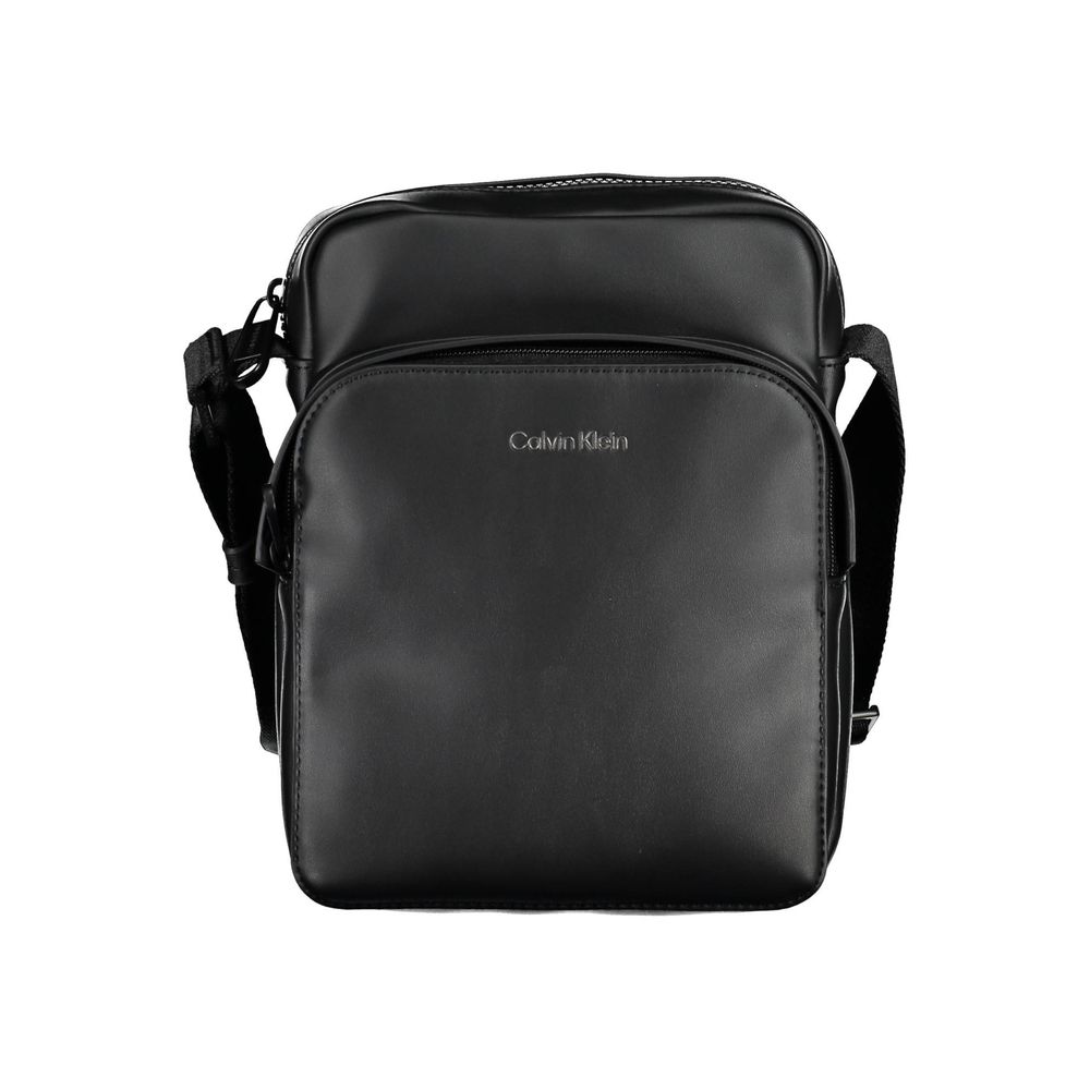 Bolso de hombro para hombre de poliéster negro