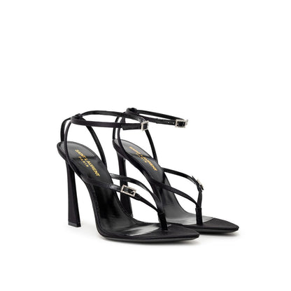 Black Leather E Raso Sandal