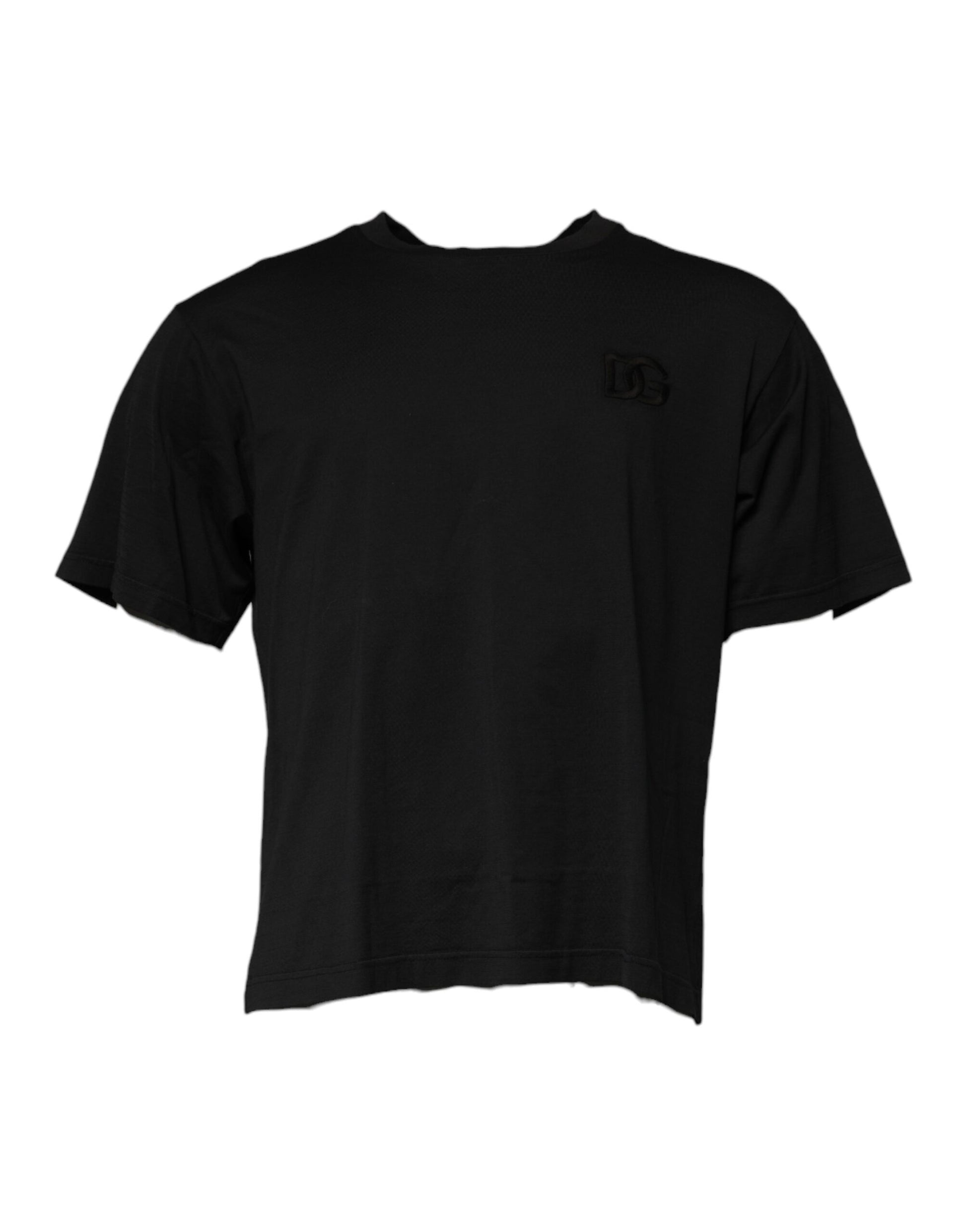 Black DG Logo Cotton Crew Neck T-shirt