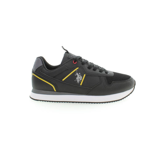 Black Polyester Men Sneaker