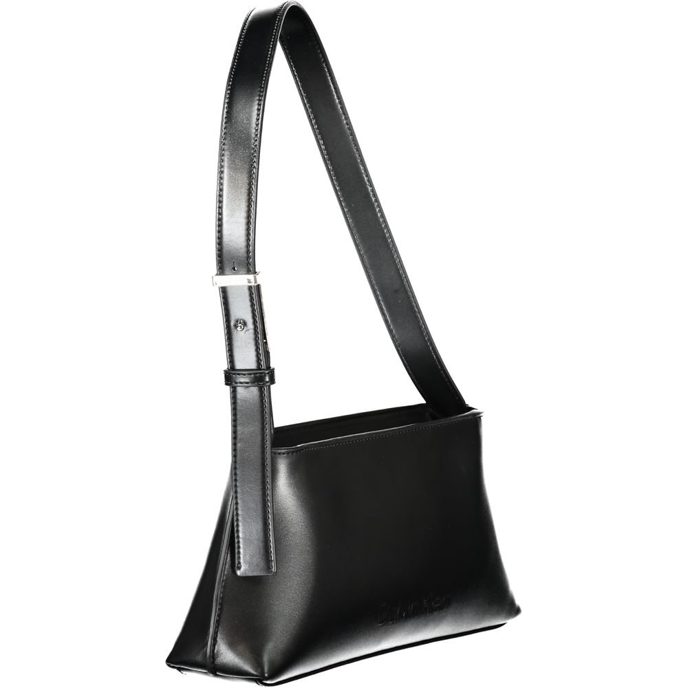 Black Polyester Women Handbag