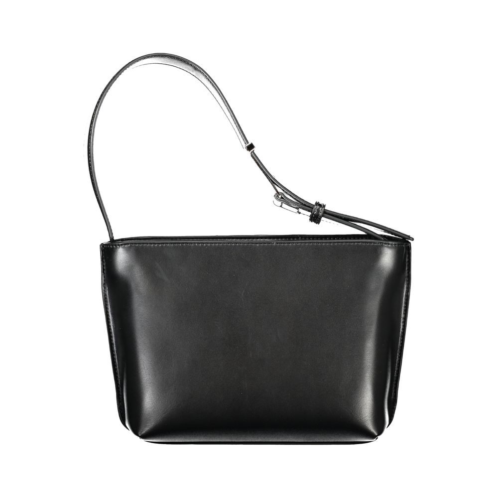 Black Polyester Women Handbag