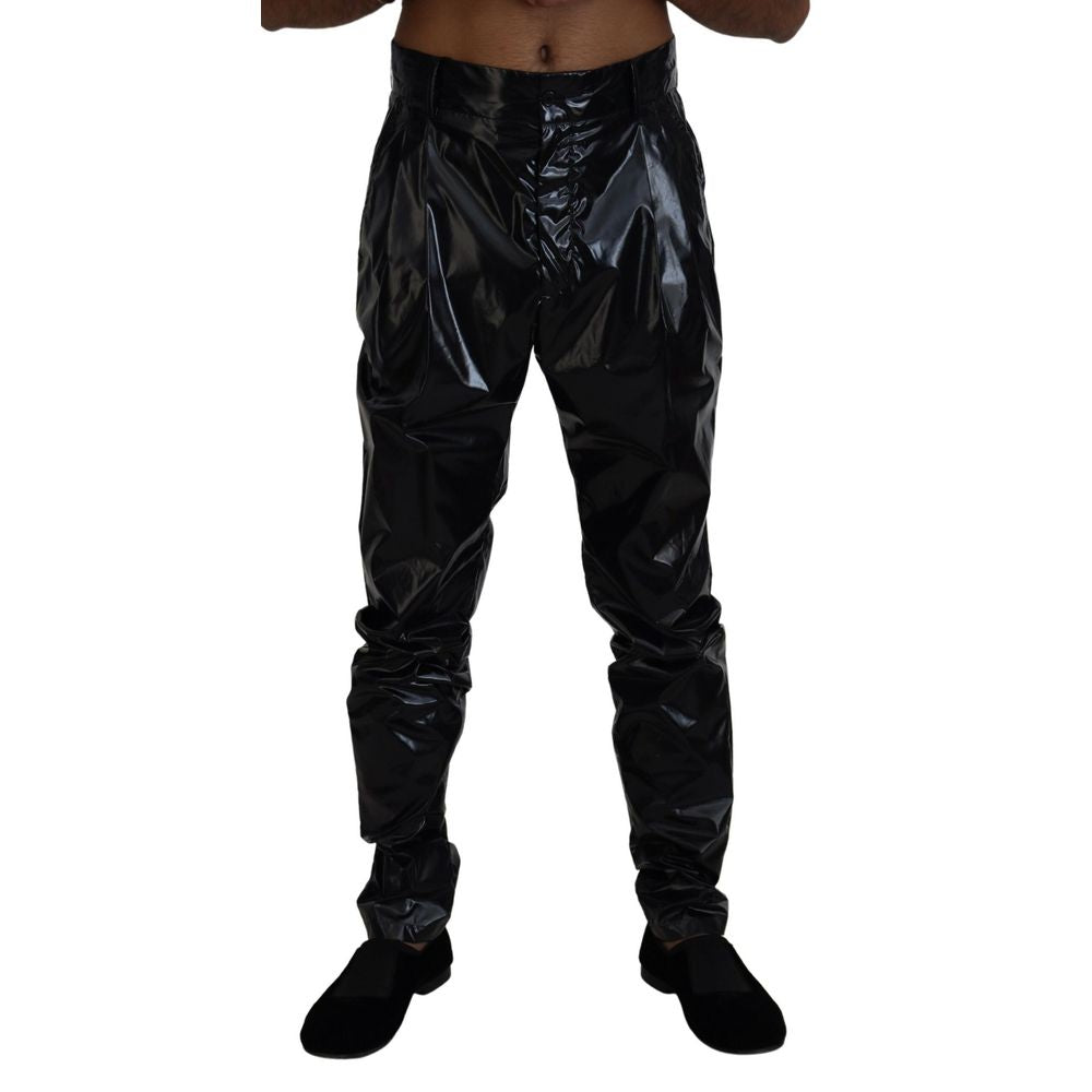 Black Nylon Jeans & Pant