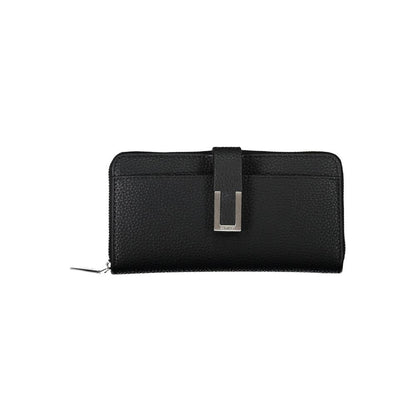 Black Polyester Women Wallet