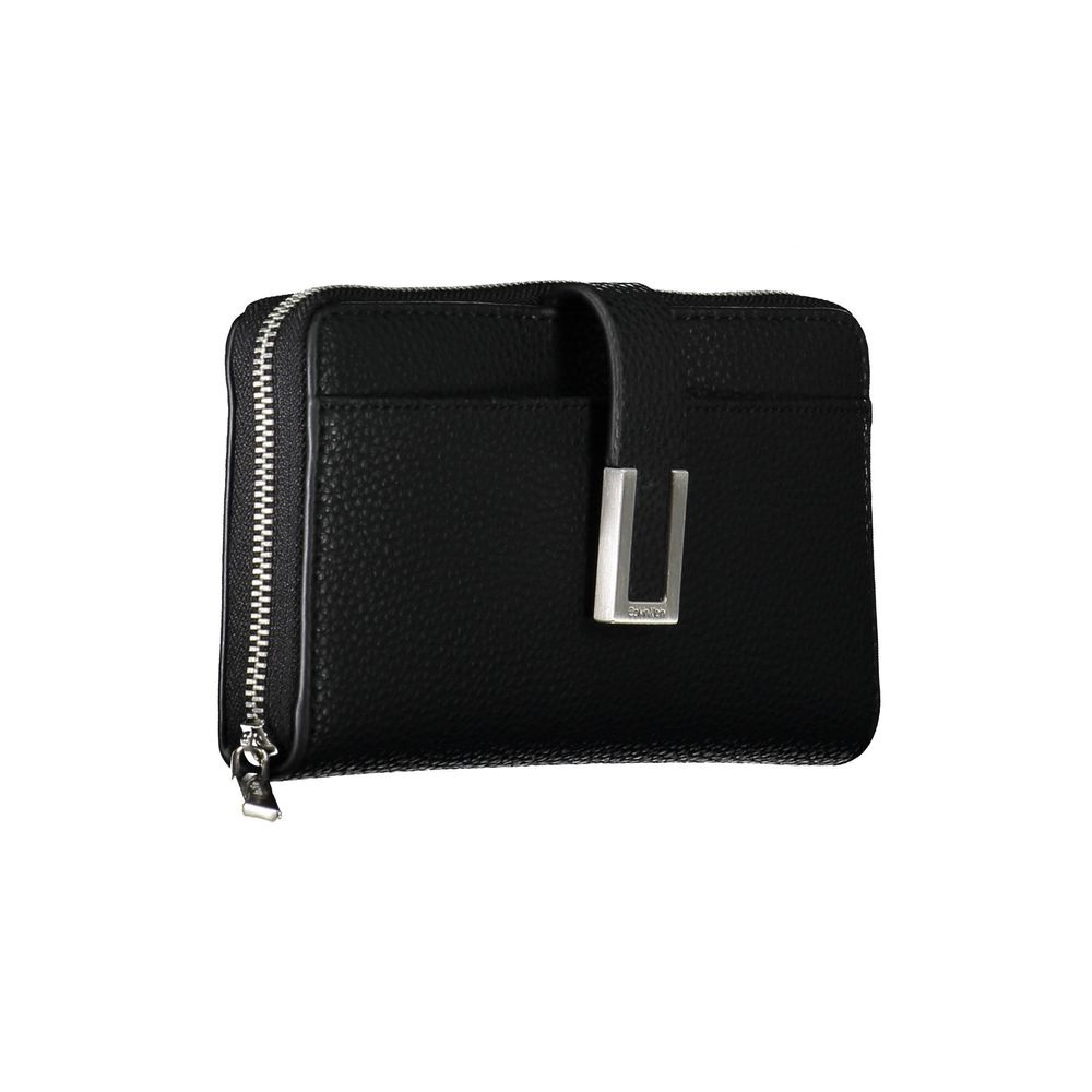 Black Polyester Women Wallet