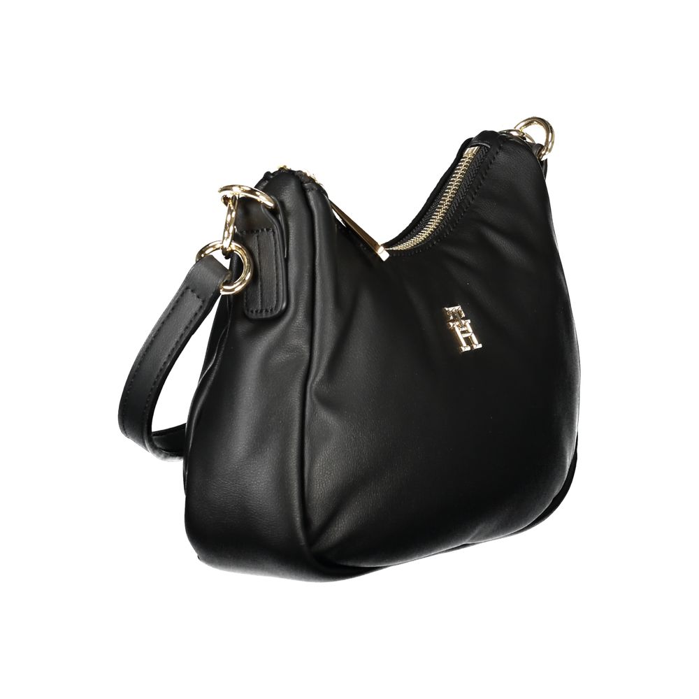 Black Polyester Women Handbag