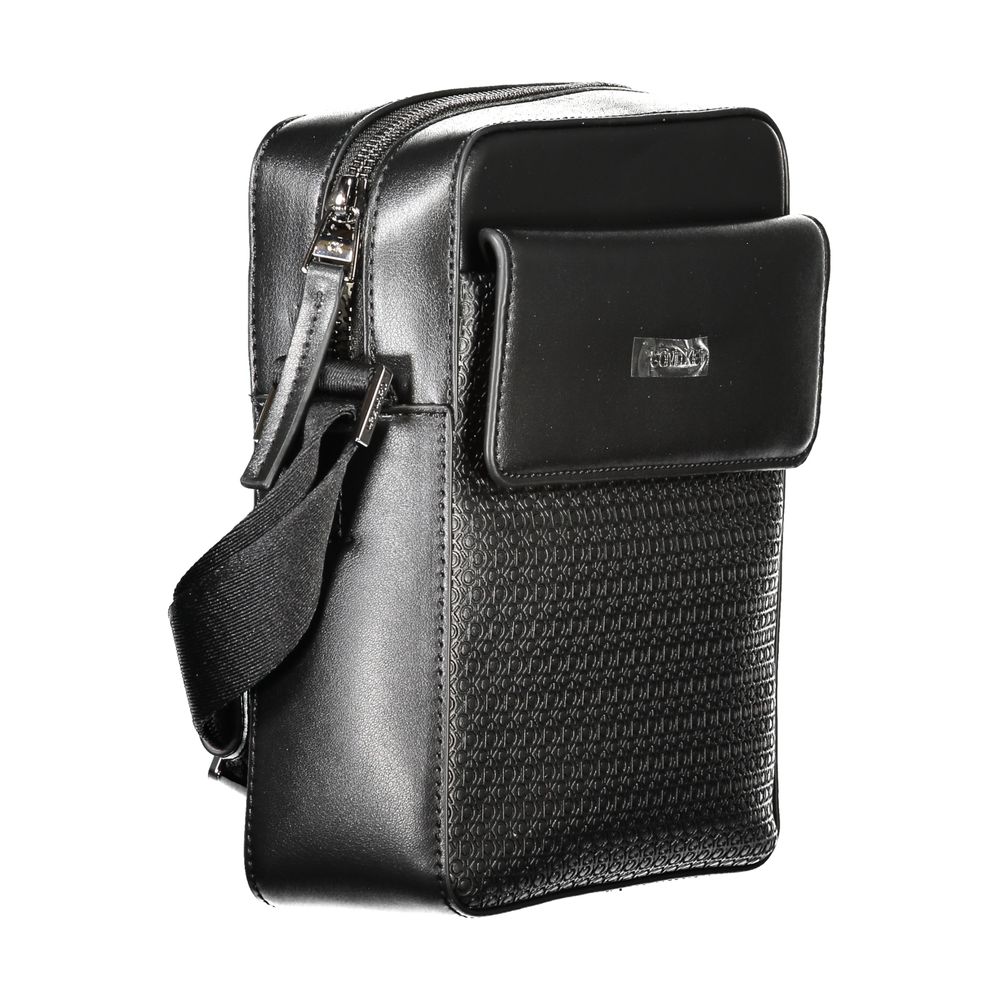 Bolso de hombro para hombre de poliéster negro