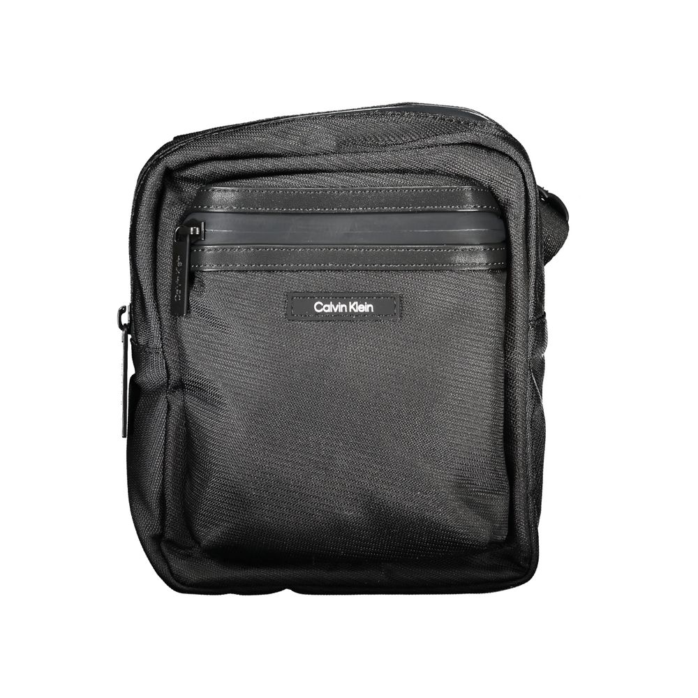 Bolso de hombro para hombre de poliéster negro