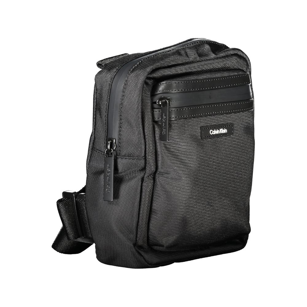 Bolso de hombro para hombre de poliéster negro