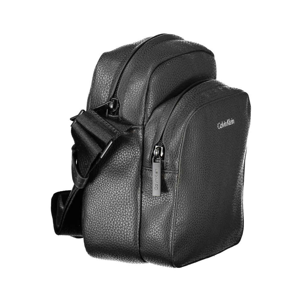 Black Polyester Men Shoulder Bag