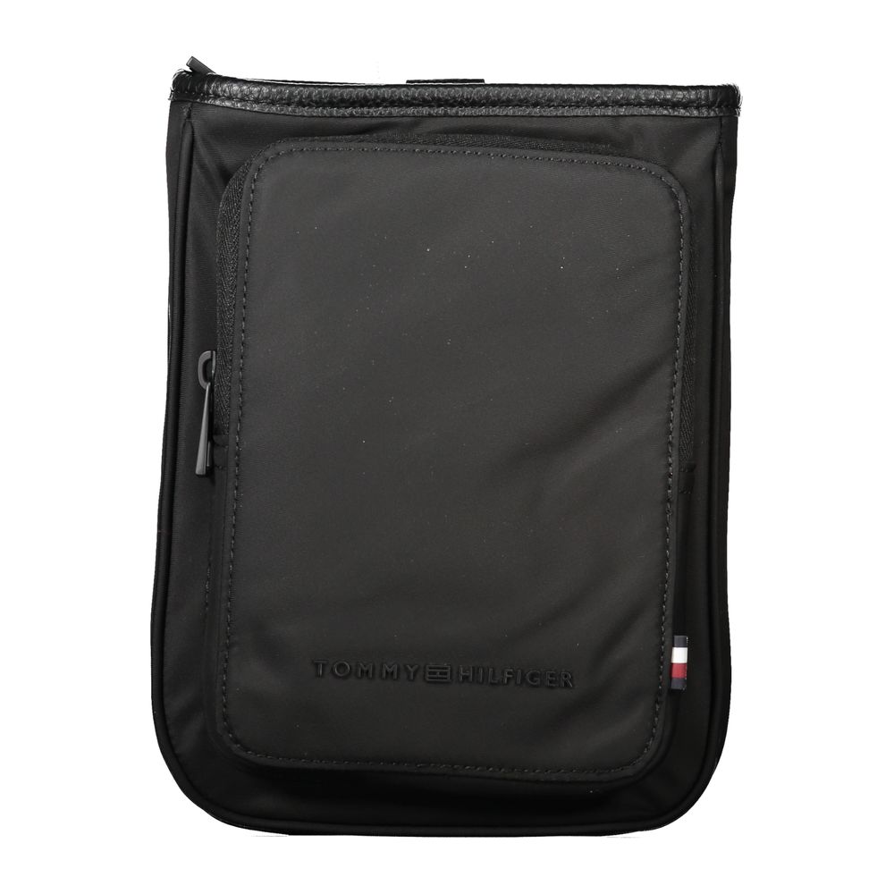 Bolso de hombro para hombre de poliéster negro