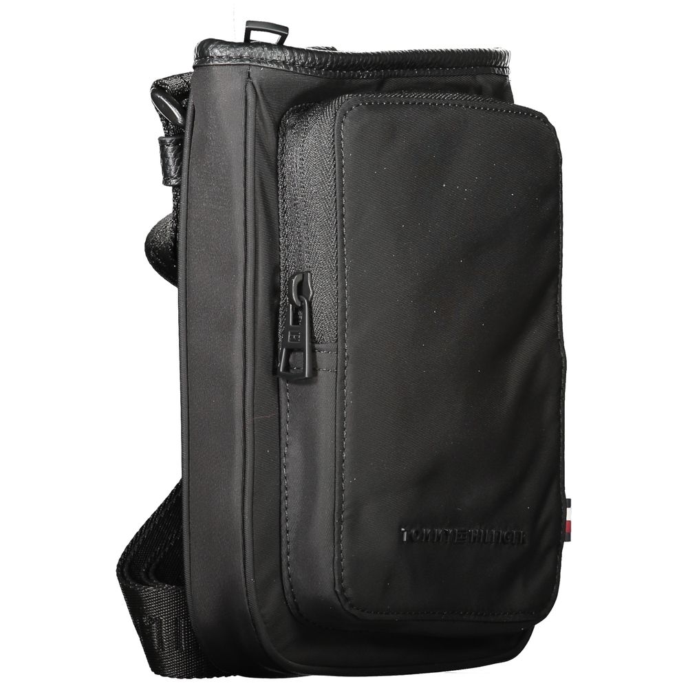 Bolso de hombro para hombre de poliéster negro