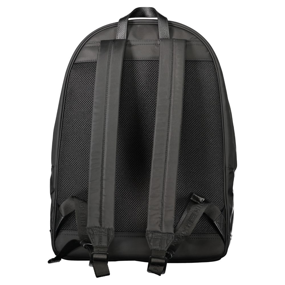 Black Polyester Men Backpack