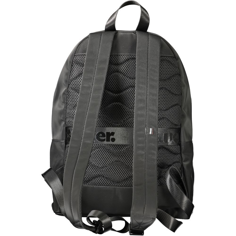 Black Polyester Men Backpack