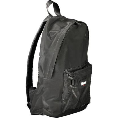 Black Polyester Men Backpack