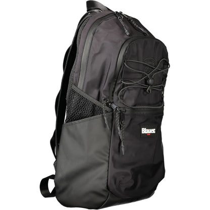 Black Polyester Men Backpack