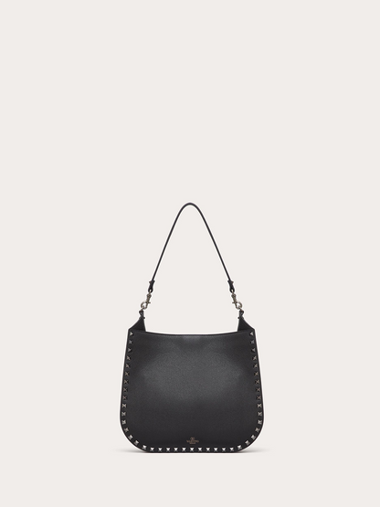 Black Grainy Calf Hobo Rockstudt Bag