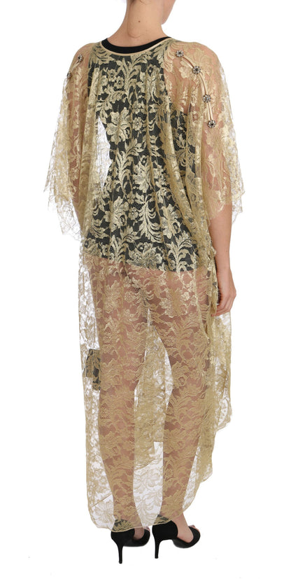 Golden Floral Lace Kaftan Sundress