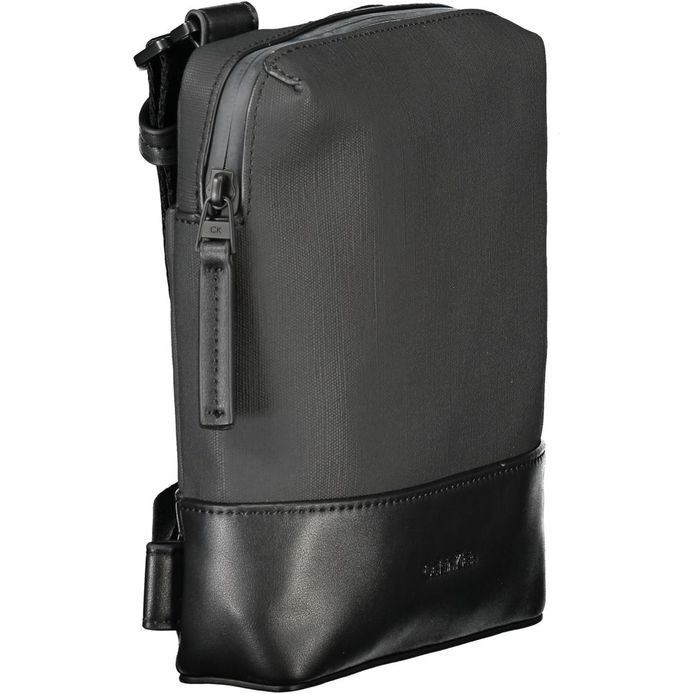 Bolso de hombro para hombre de poliéster negro