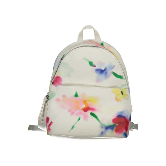 Mochila blanca de poliéster