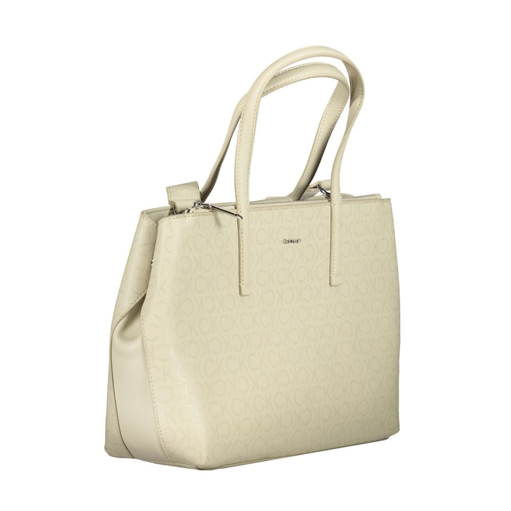 Bolso de poliéster beige