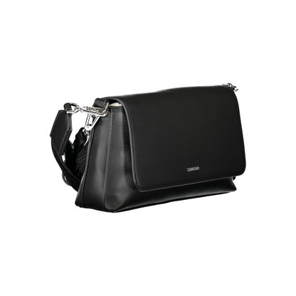 Black Polyester Women Handbag