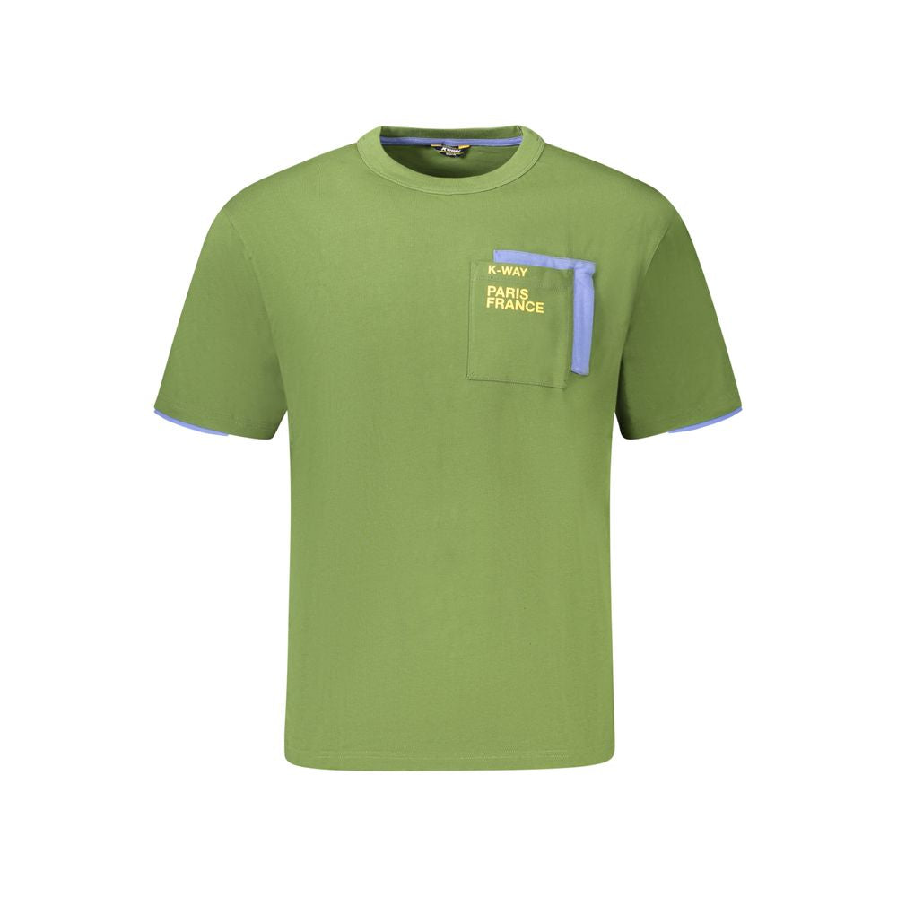 Camiseta verde de algodón para hombre