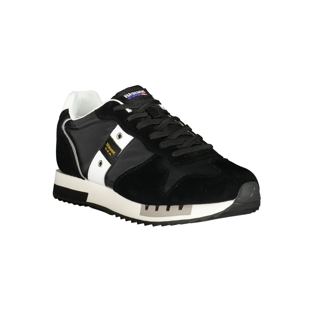 Black Polyester Men Sneaker