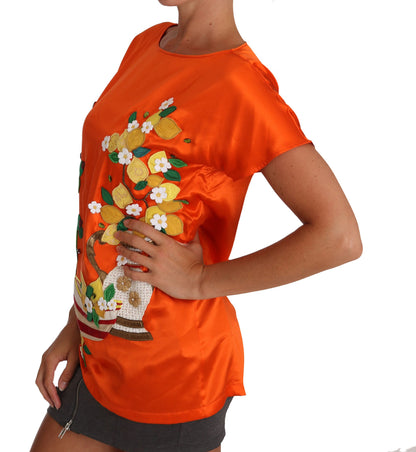 Sicilian Summer Silk Crystal-Embellished Top