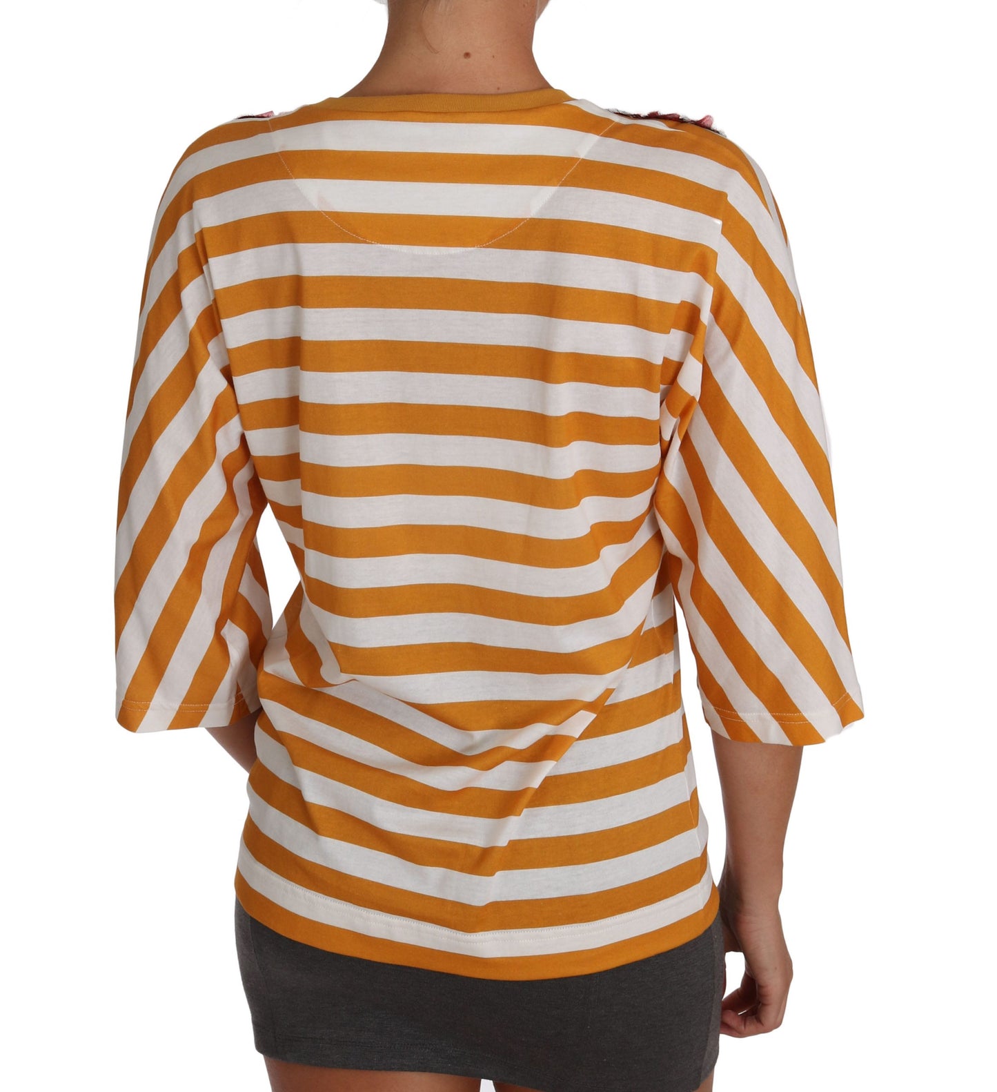 Blusa con lentejuelas FIRENZE en naranja y blanco