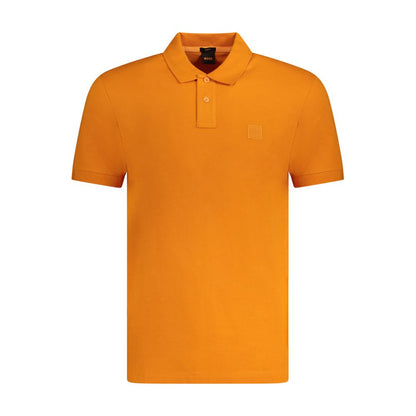 Polo naranja de algodón para hombre