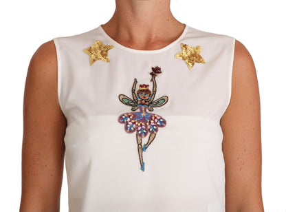 Blusa de seda con adornos de cristales encantados