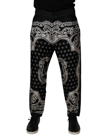 Black Bandana Cotton Skinny Denim Jeans