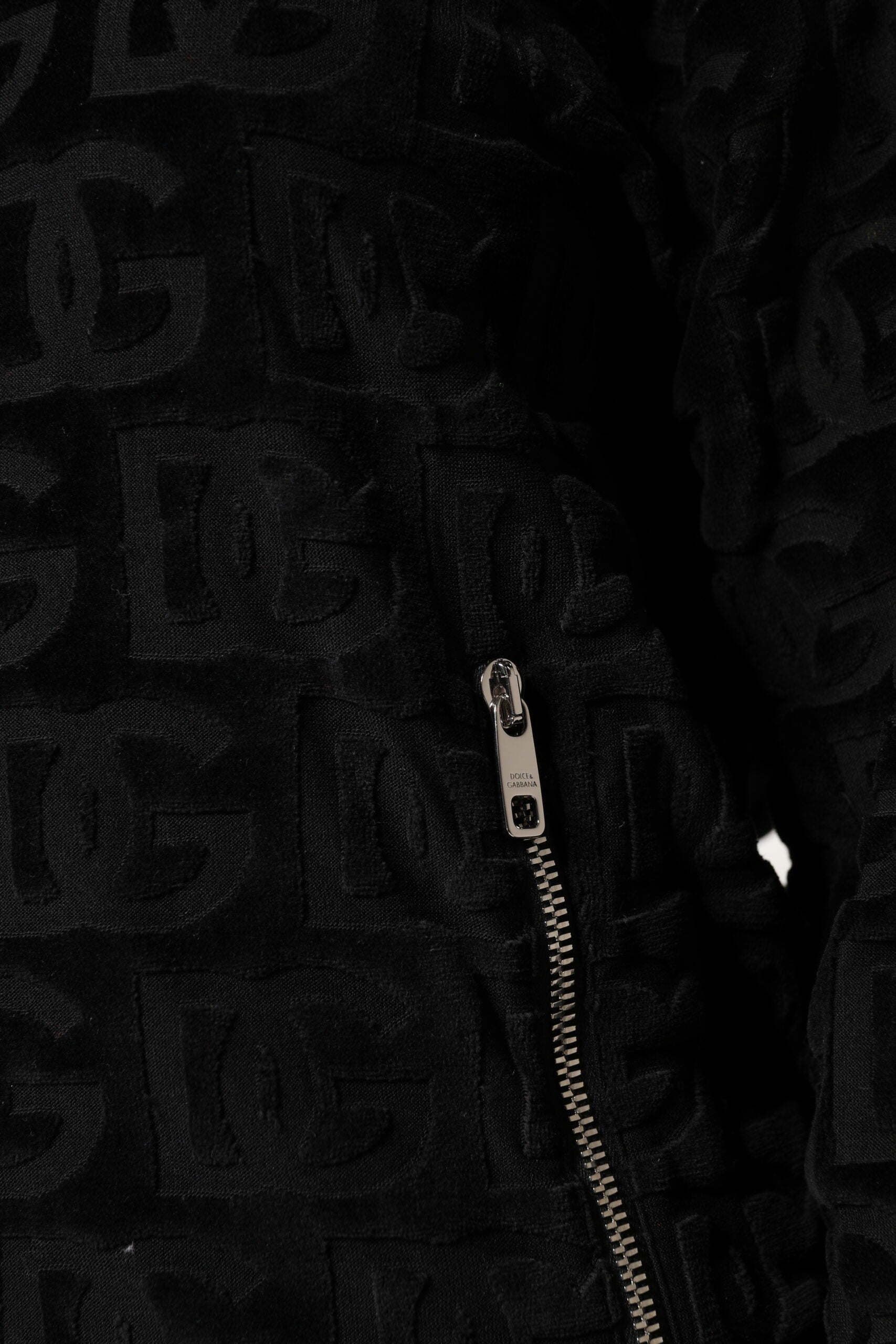 Chaqueta bomber negra con logo y monograma
