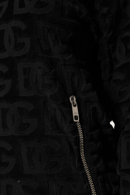 Chaqueta bomber negra con logo y monograma