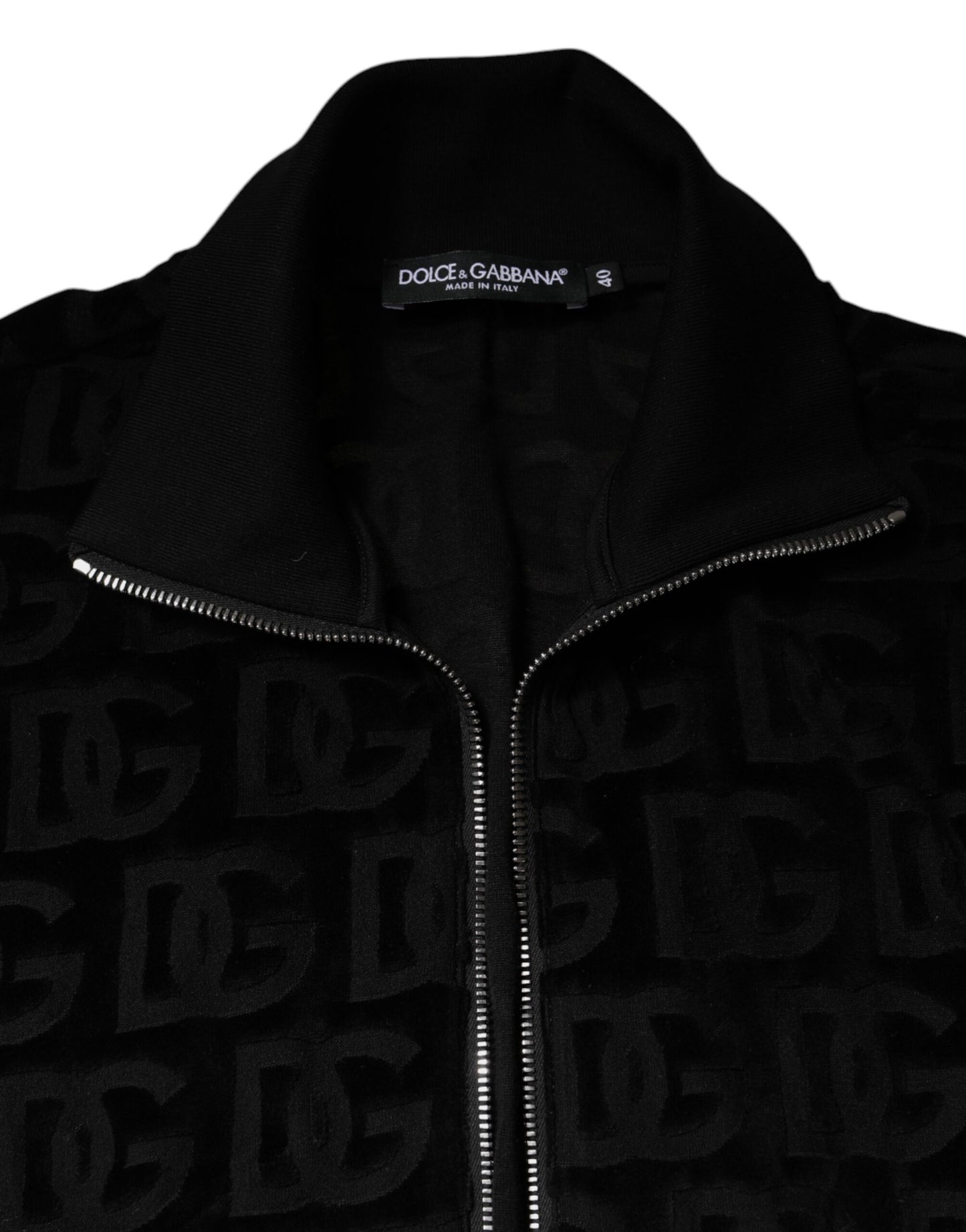 Chaqueta bomber negra con logo y monograma
