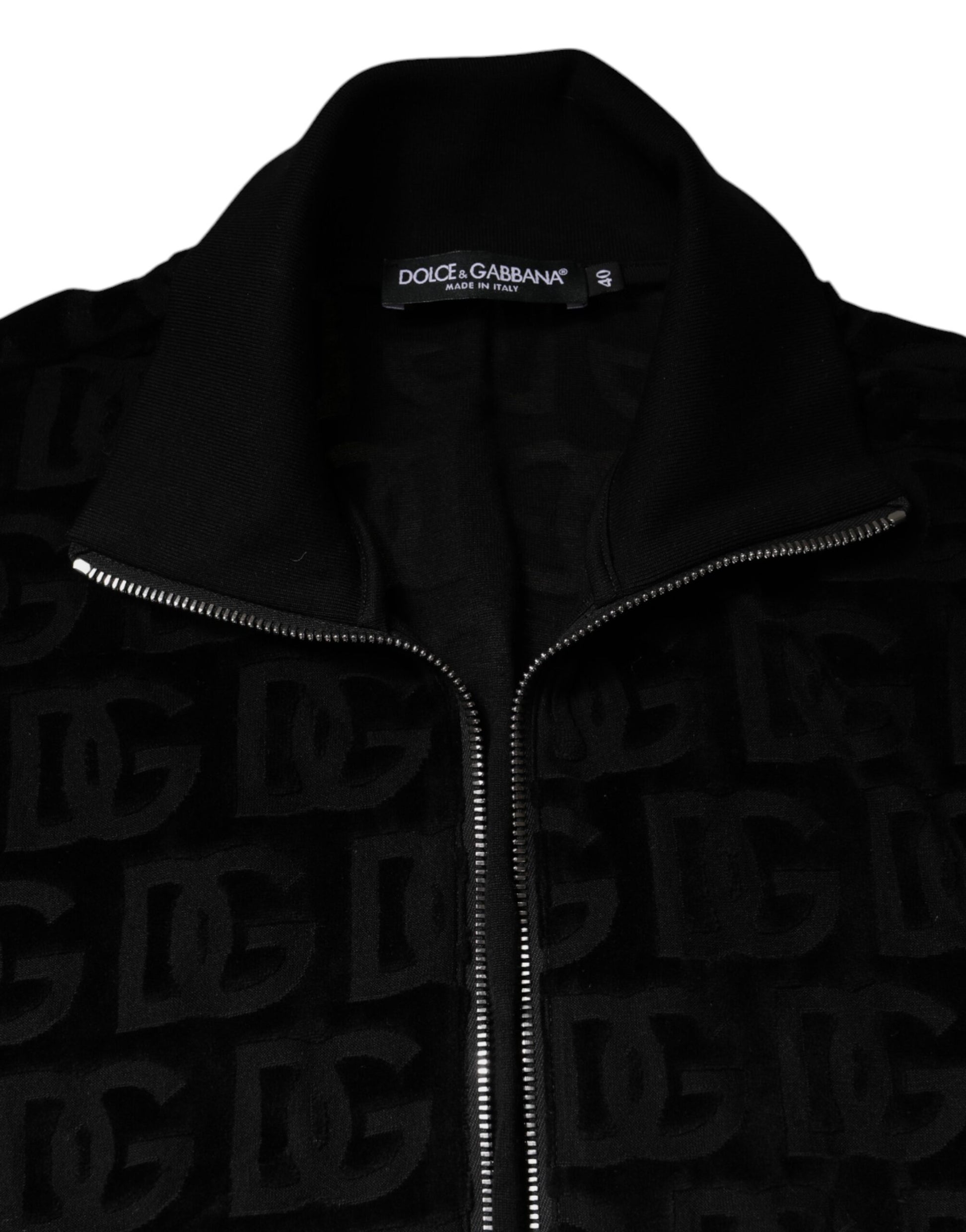 Chaqueta bomber negra con logo y monograma