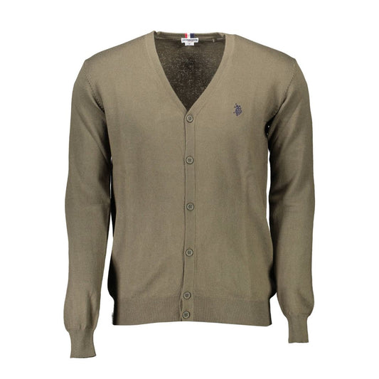 Cárdigan verde de algodón para hombre