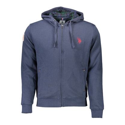 Jersey con capucha de algodón azul para hombre
