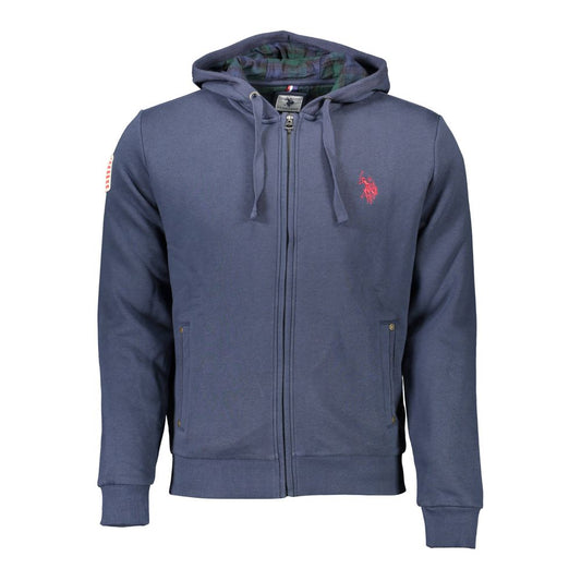 Jersey con capucha de algodón azul para hombre