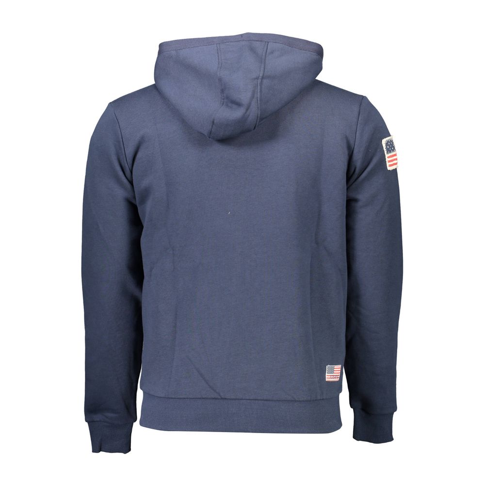 Jersey con capucha de algodón azul para hombre