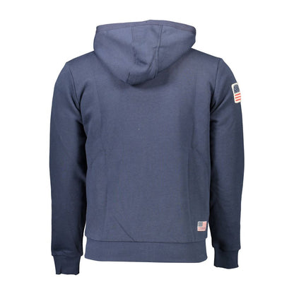Jersey con capucha de algodón azul para hombre